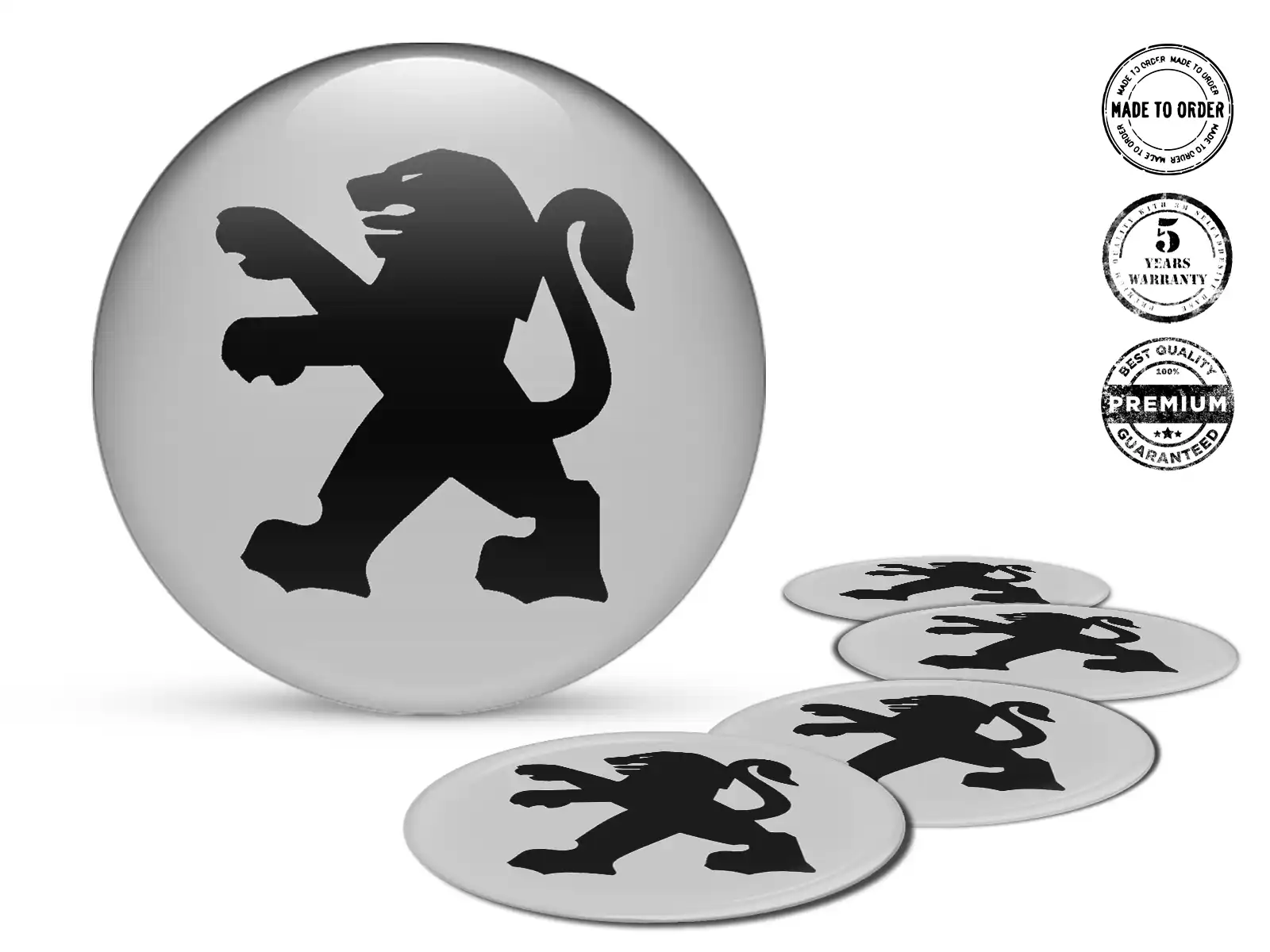 Peugeot Nabenaufkleber Design Stilvolle Dome-Labels